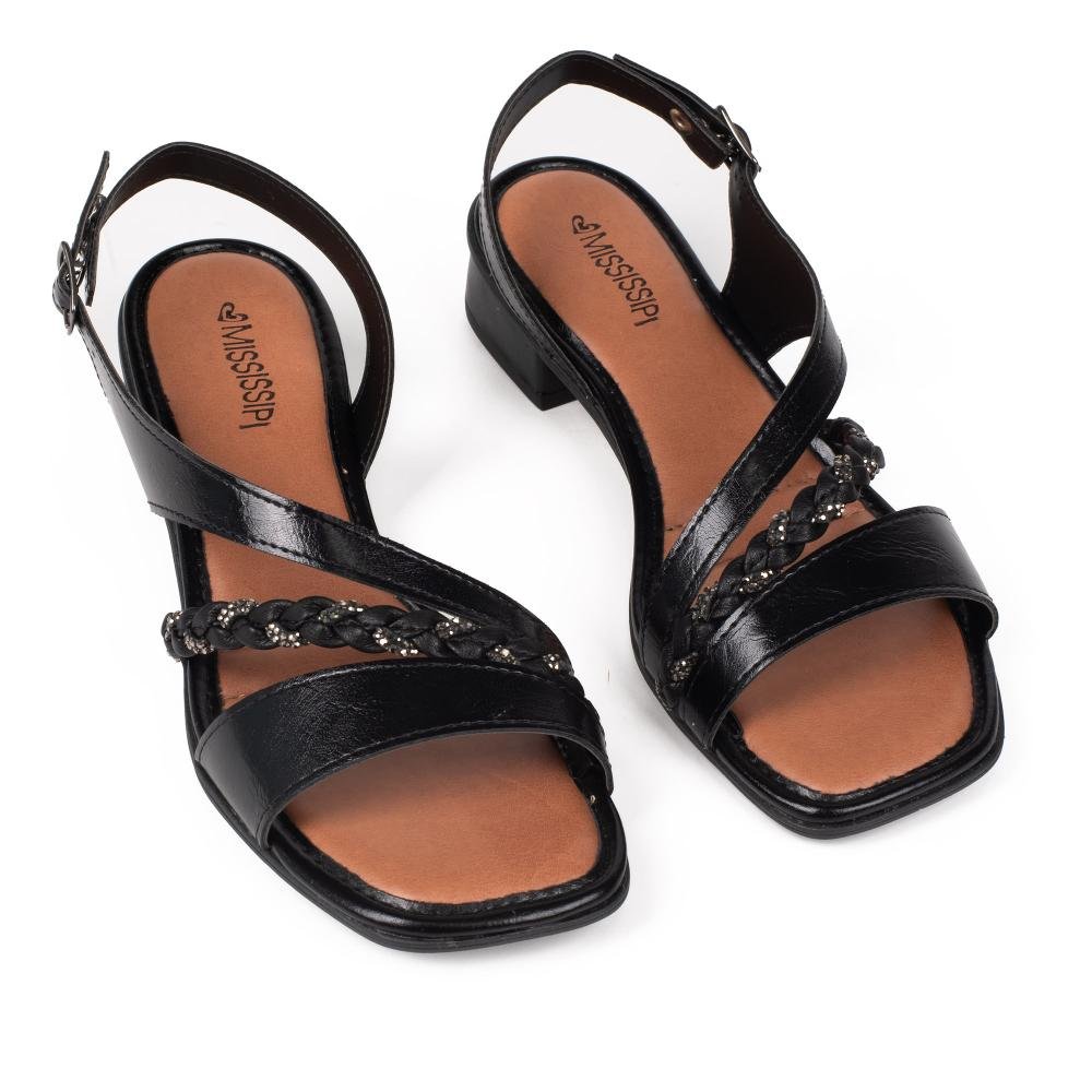 Sandália Mississipi de Salto Bloco Feminina J2322 Preto 6