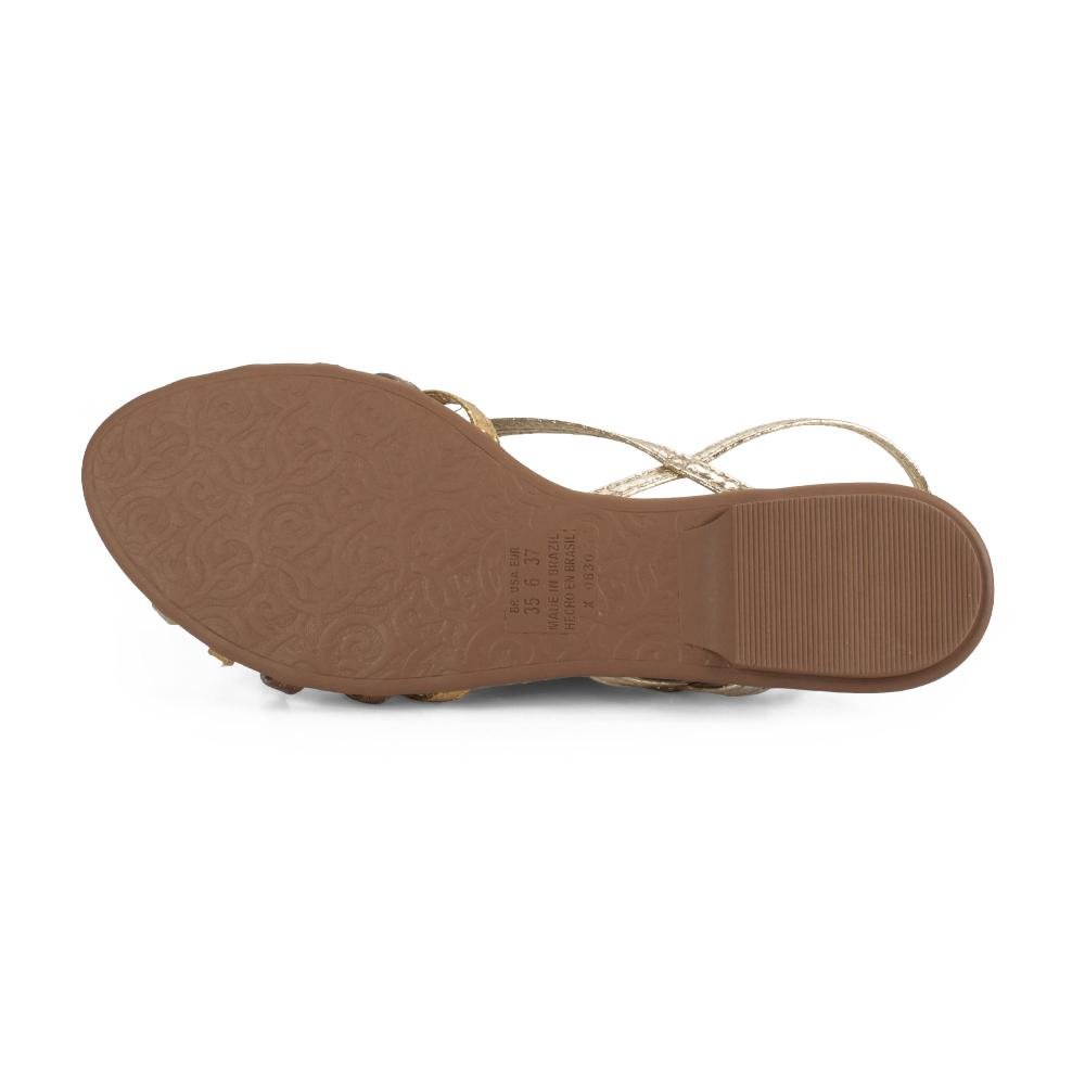 Sandália Mississipi Rasteira Metalizada Feminina J2791 Bronze 5