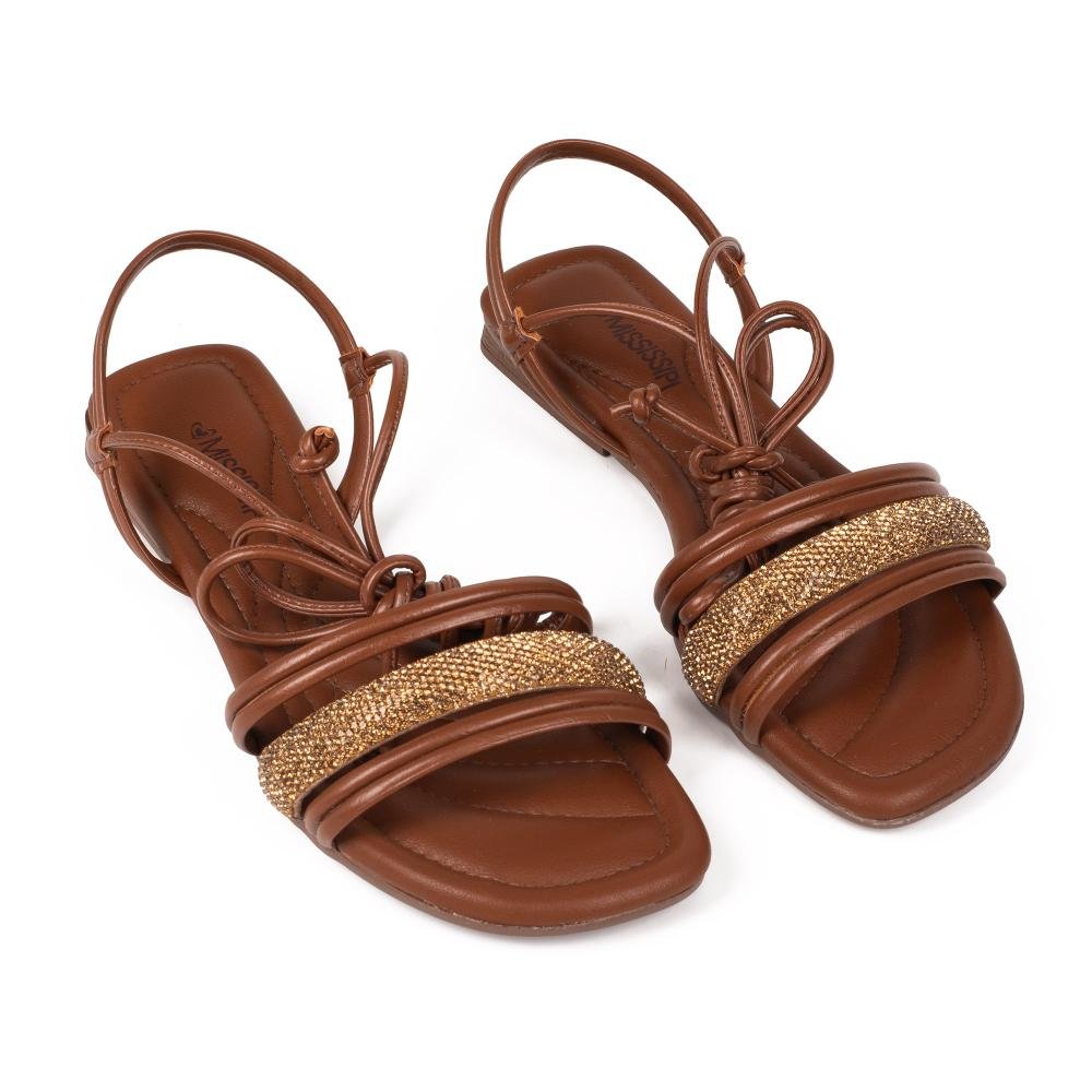 Sandália Mississipi Rasteira Feminina J2044 Caramelo 6