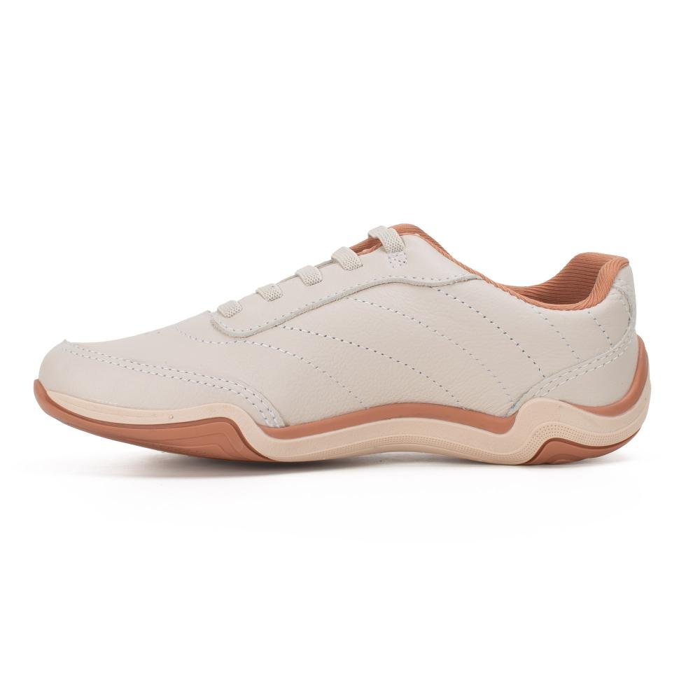 Tênis Kolosh Casual Em Couro Feminino C4601 Bege Claro 4