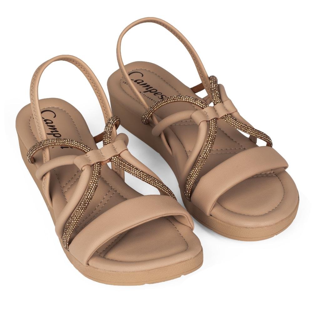 Sandália Campesí Flatform Feminina CE763 Bege 6