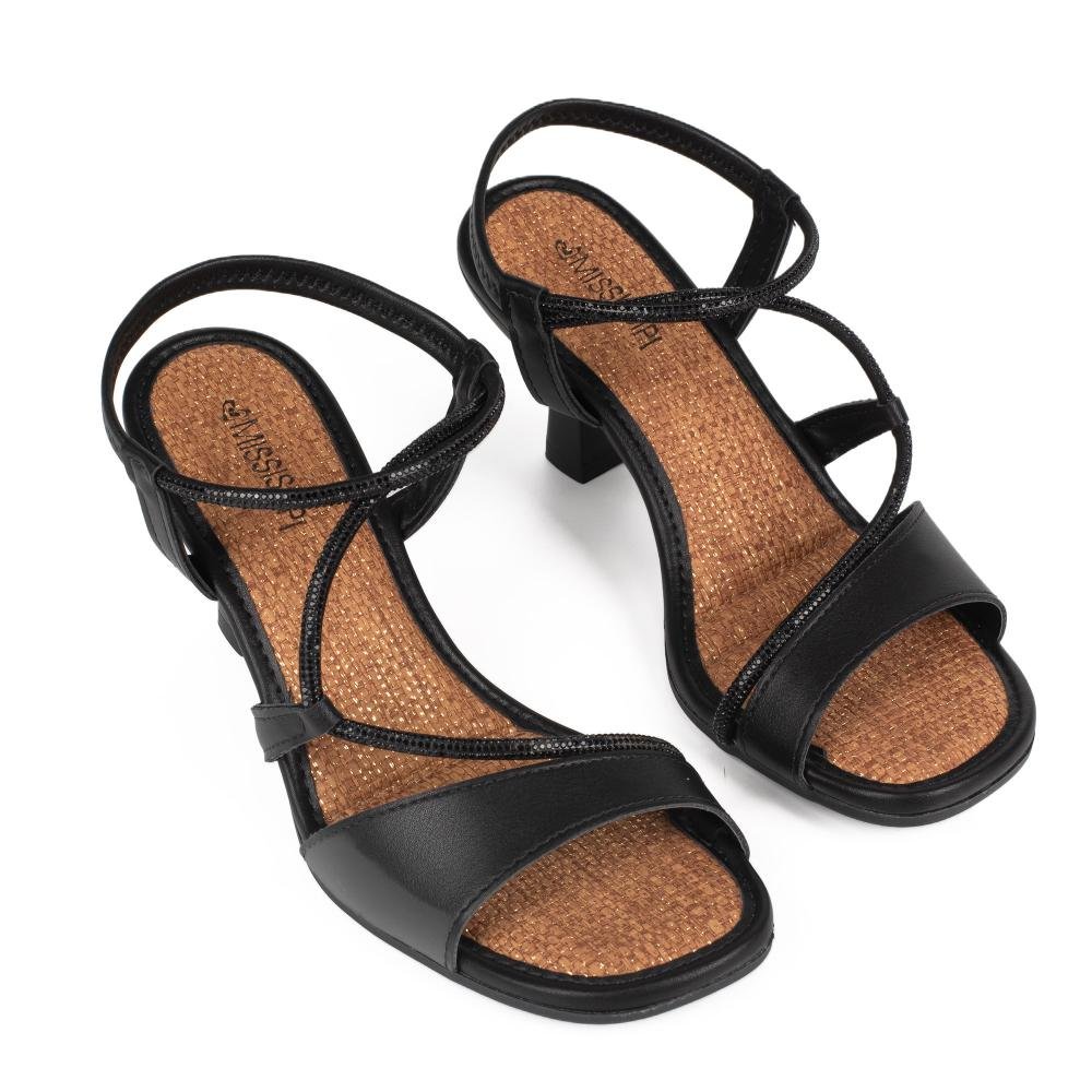 Sandália Mississipi de Salto Alto Feminina J2112 Preto 6