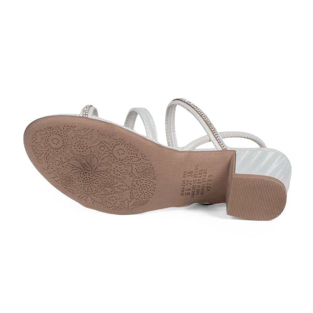Sandália Pink Cats Infantil de Salto Bloco V6891 Branco 4