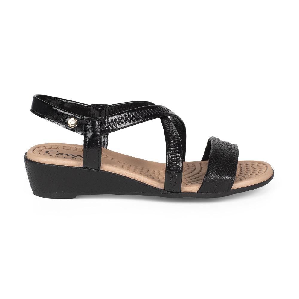 Sandália Campesí Anabela Feminina CE823 Preto 3