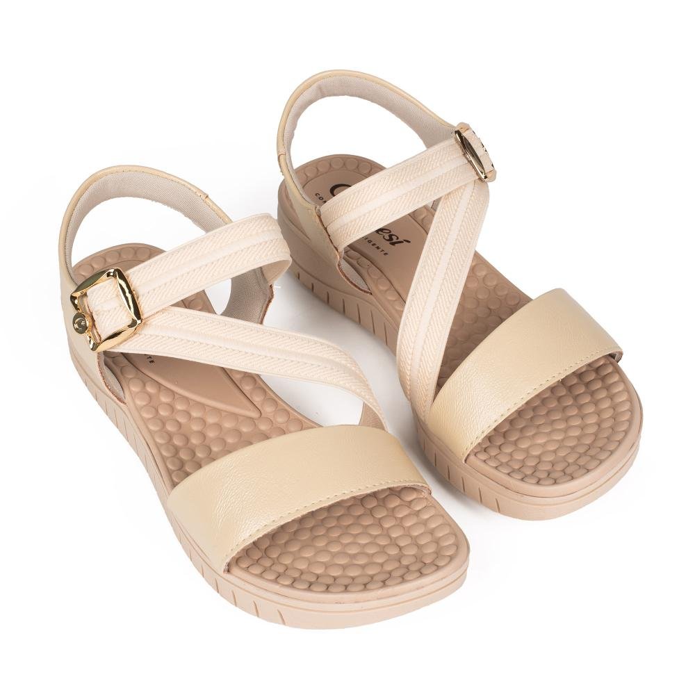 Sandália Campesí Flatform Feminina CE851 Bege 6