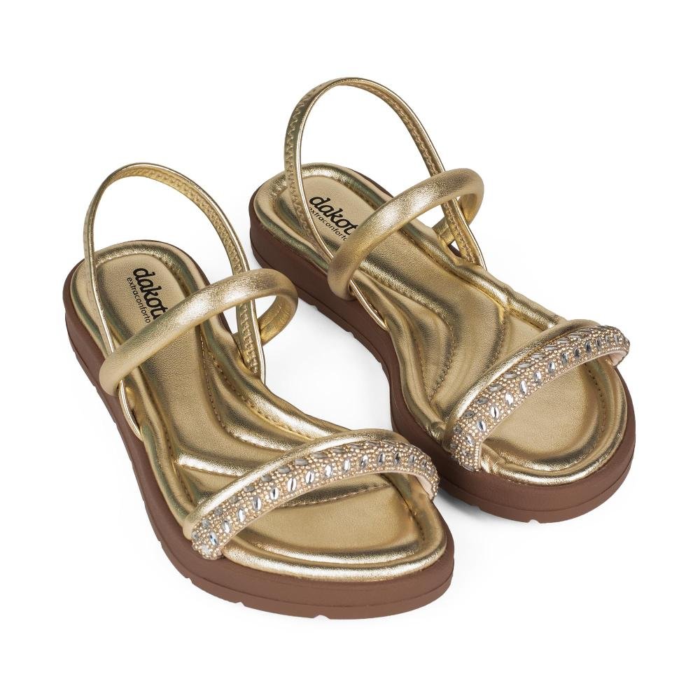 Sandália Dakota Flatform Metalizada Feminina DB259 Metalizado/Ouro 6