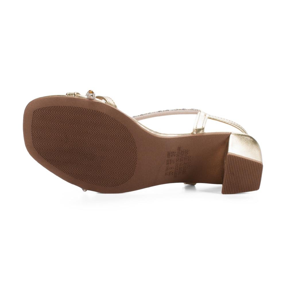 Sandália Mississipi de Salto Bloco Metalizada Feminina J2761 Metalizado/Ouro 5