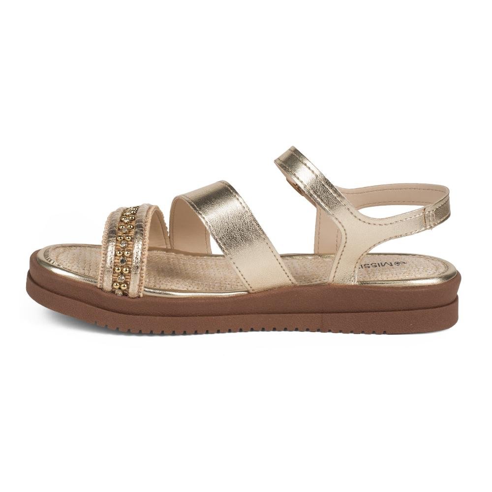 Sandália Mississipi Flatform Metalizada Feminina J2731 Metalizado/Ouro 4