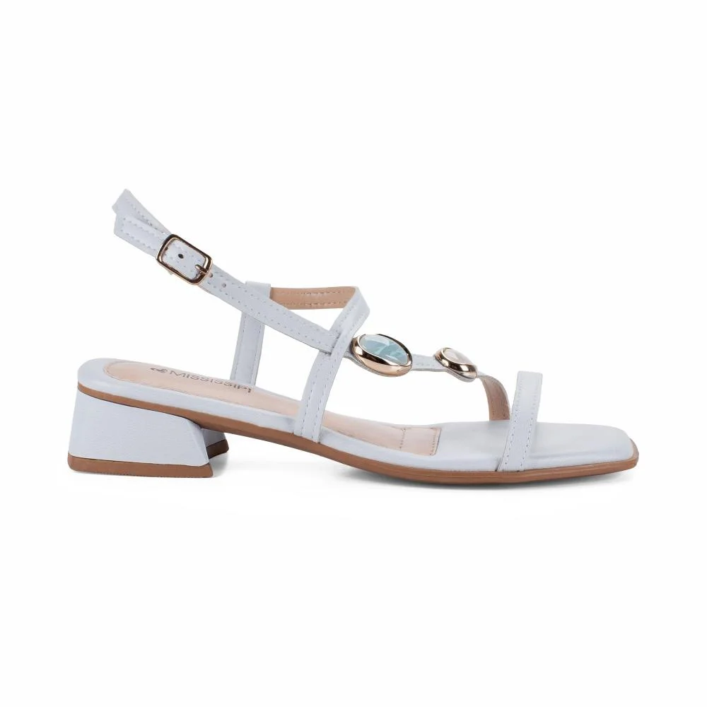 Sandália Mississipi de Salto Bloco Feminina J2302 Azul 3