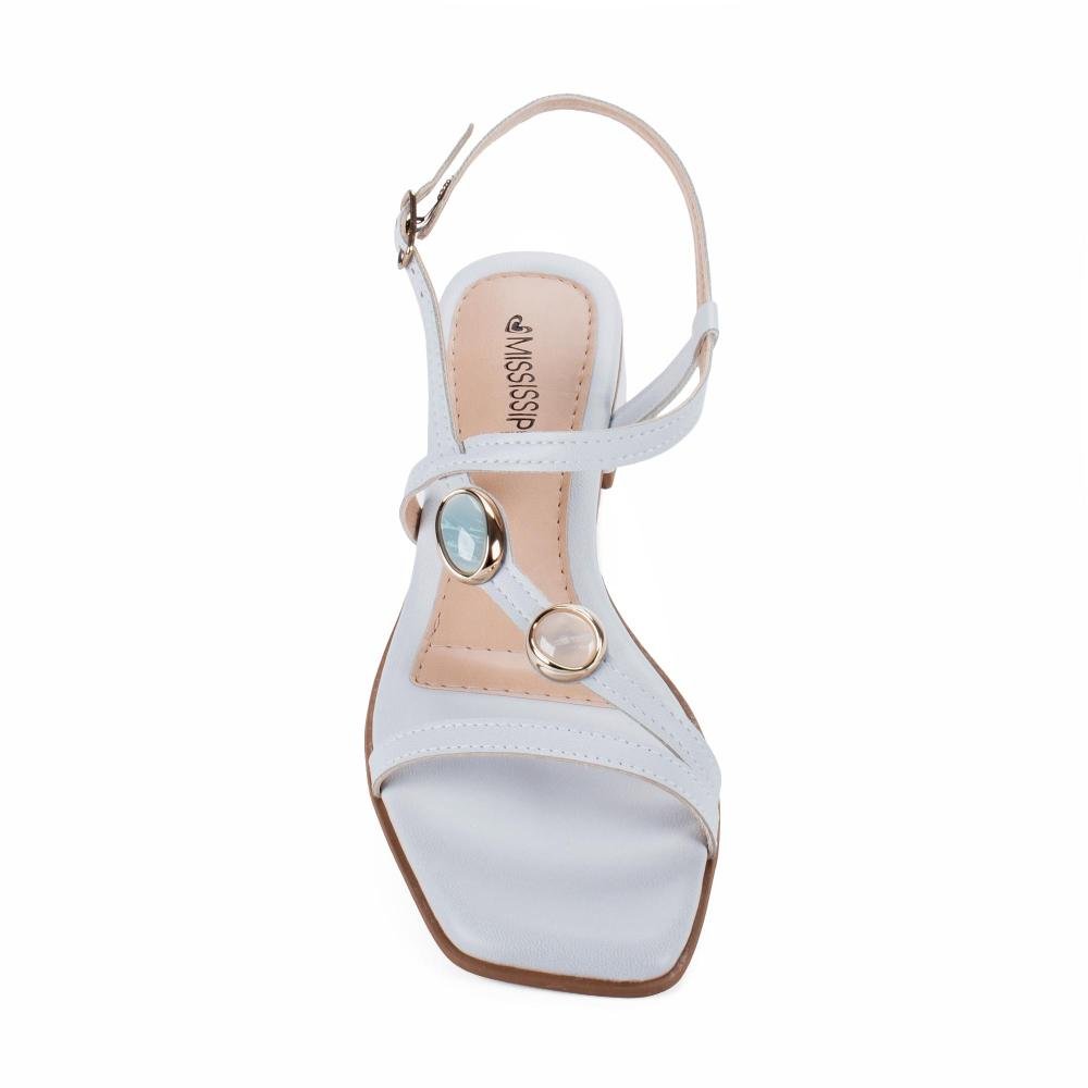 Sandália Mississipi de Salto Bloco Feminina J2302 Azul 6