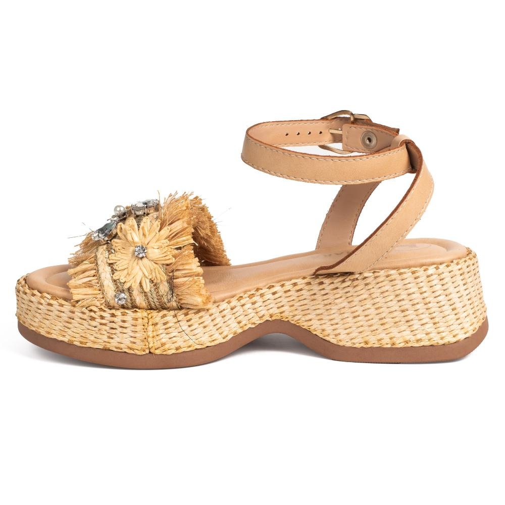 Sandália Tanara Flatform Feminina T9722 Bege 4