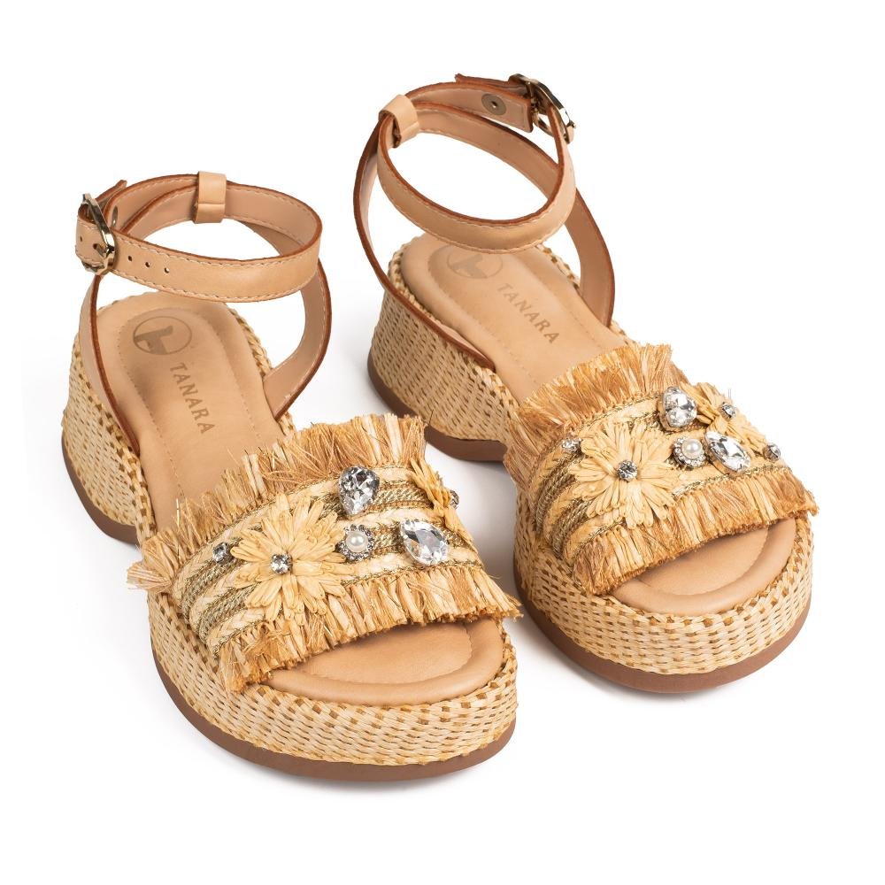 Sandália Tanara Flatform Feminina T9722 Bege 5