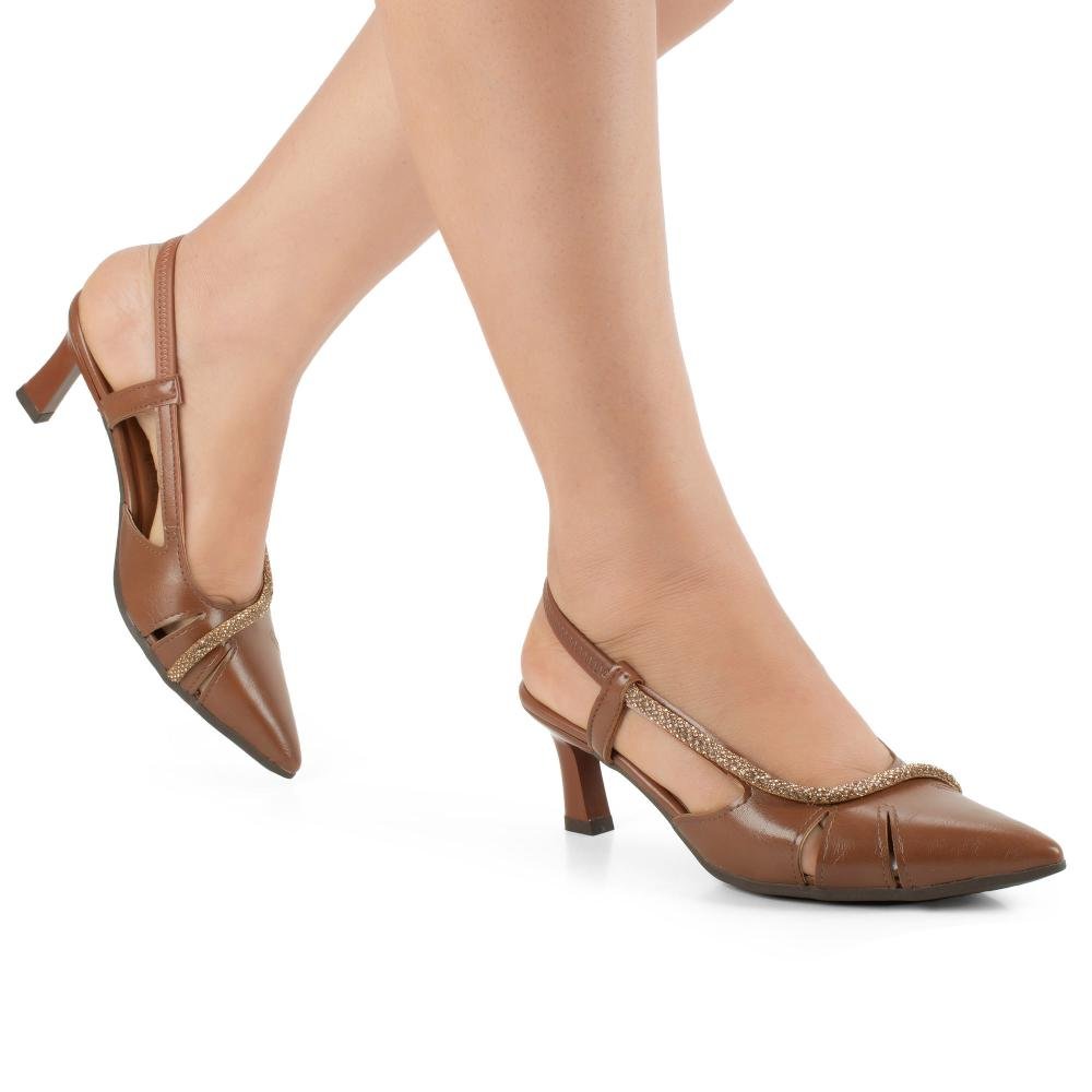 Scarpin Mississipi de Salto Alto Feminino J1535 Castanho 2