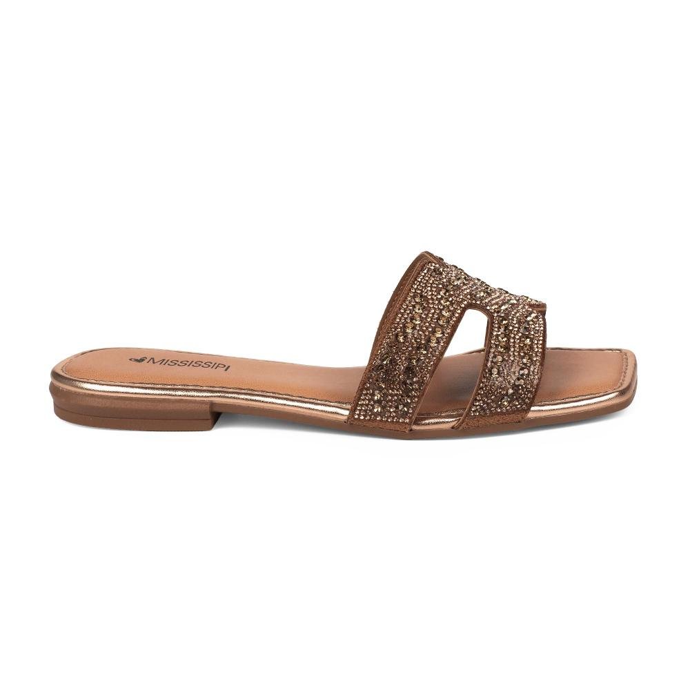 Slide Mississipi Metalizado Feminino J2811 Bronze 3