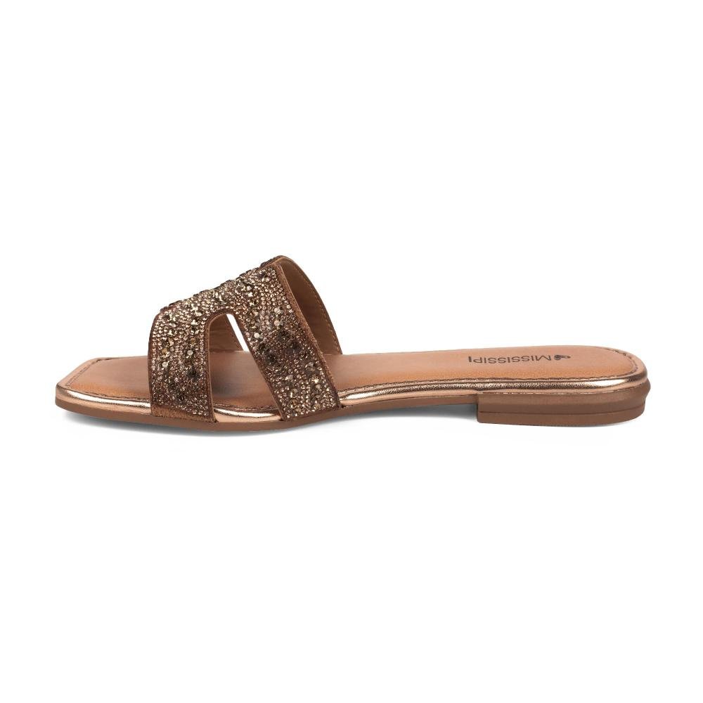 Slide Mississipi Metalizado Feminino J2811 Bronze 4