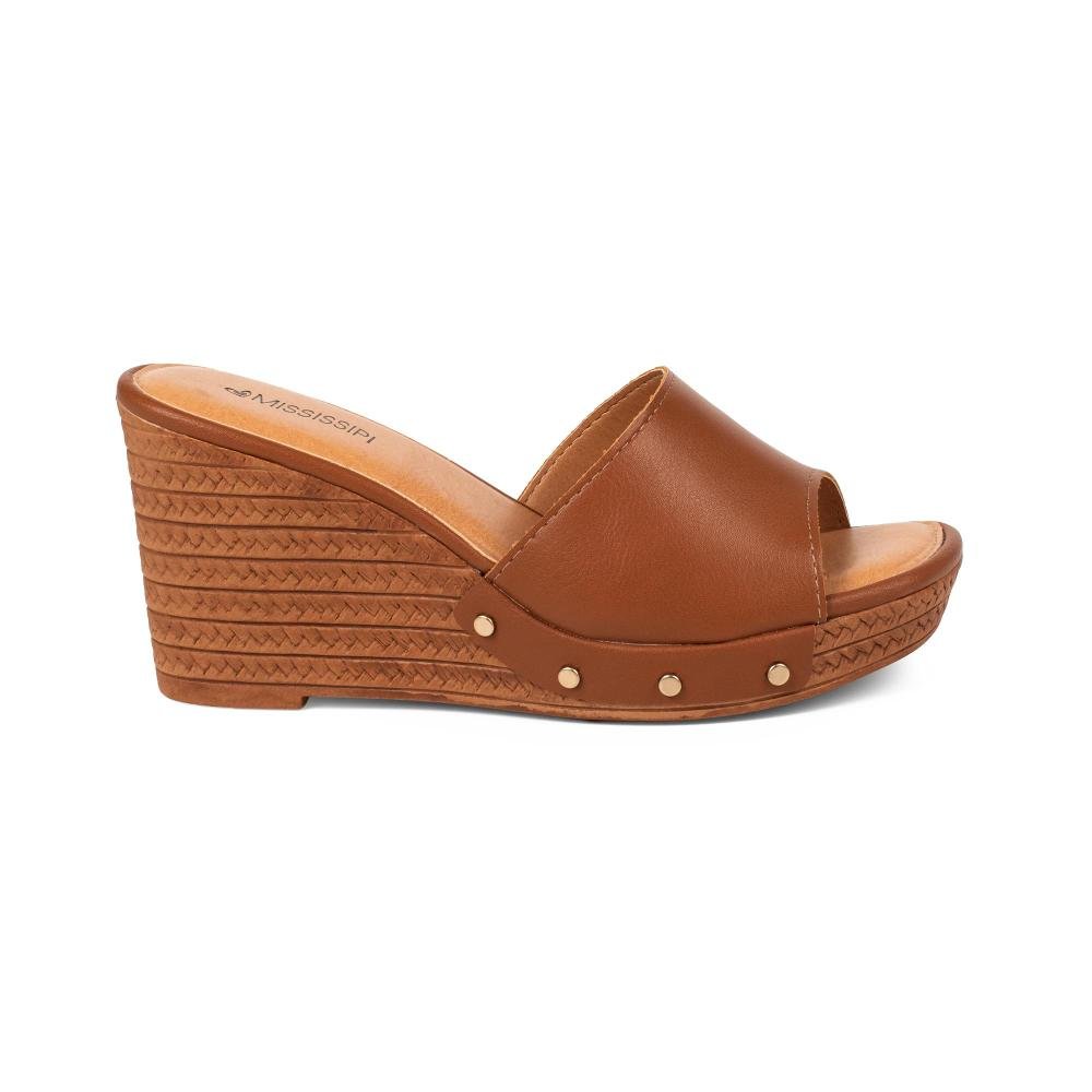 Tamanco Mississipi Anabela Feminino J2701 Caramelo 3