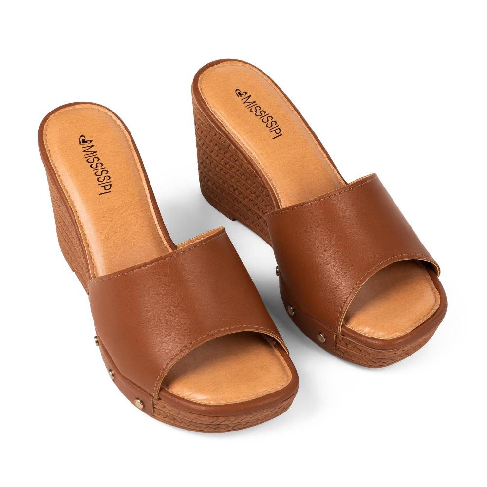 Tamanco Mississipi Anabela Feminino J2701 Caramelo 6