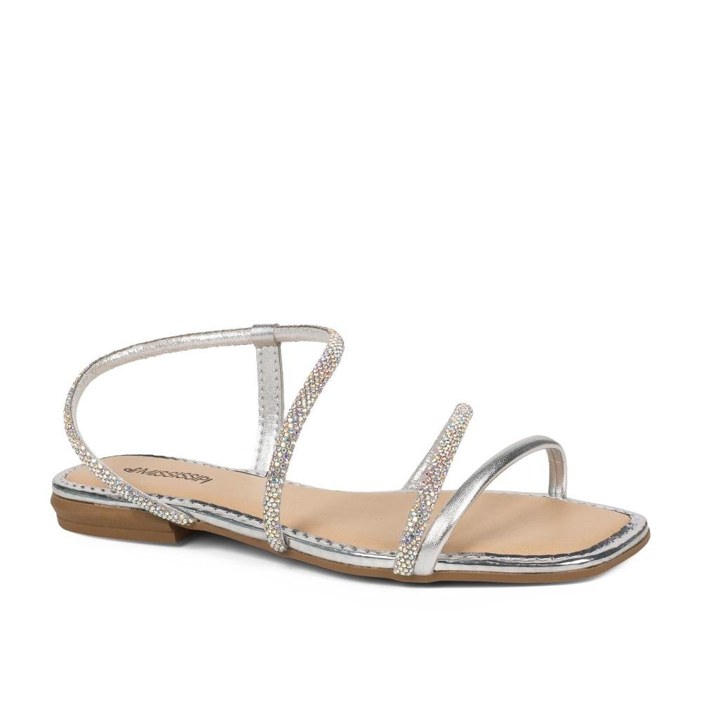Sandália Mississipi Rasteira Metalizada Feminina J0663
