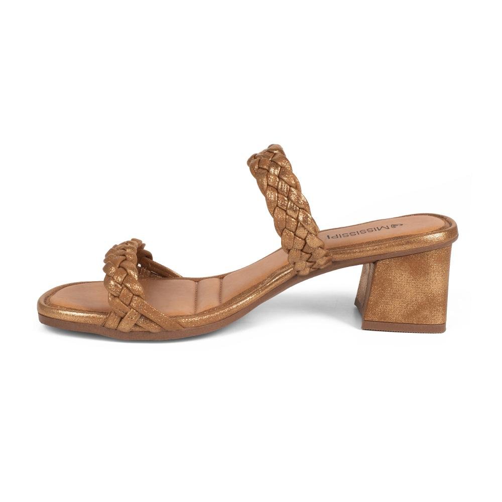 Tamanco Mississipi de Salto Bloco Feminino J2651 Caramelo 4