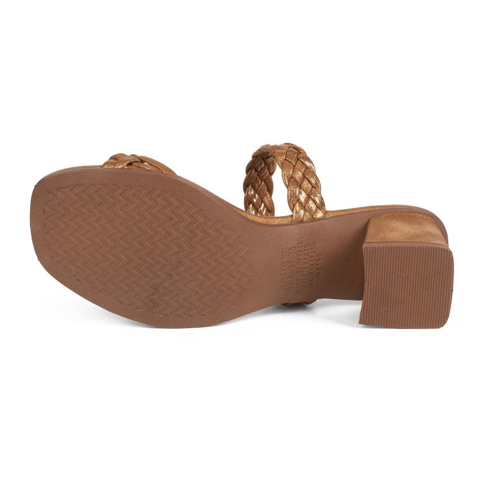 Tamanco Mississipi de Salto Bloco Feminino J2651 Caramelo 5