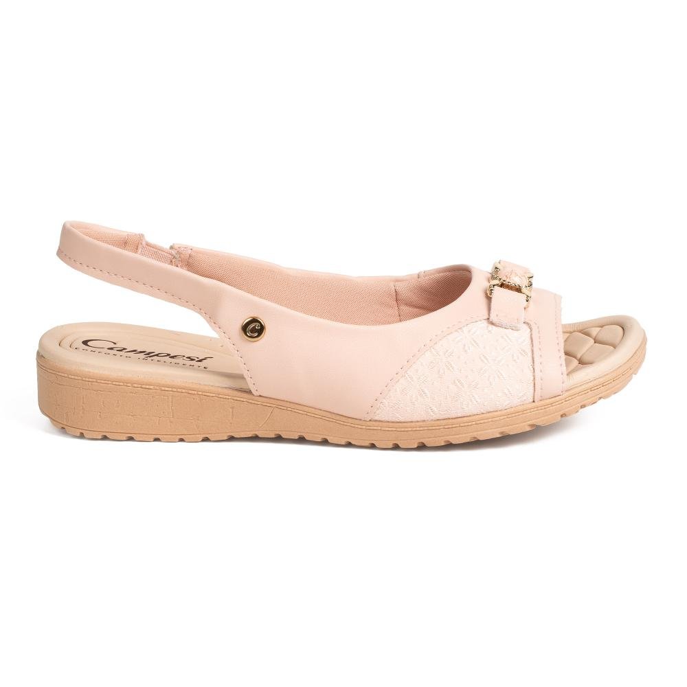 Sandália Campesí Anabela Feminina CE326 Rosa 3