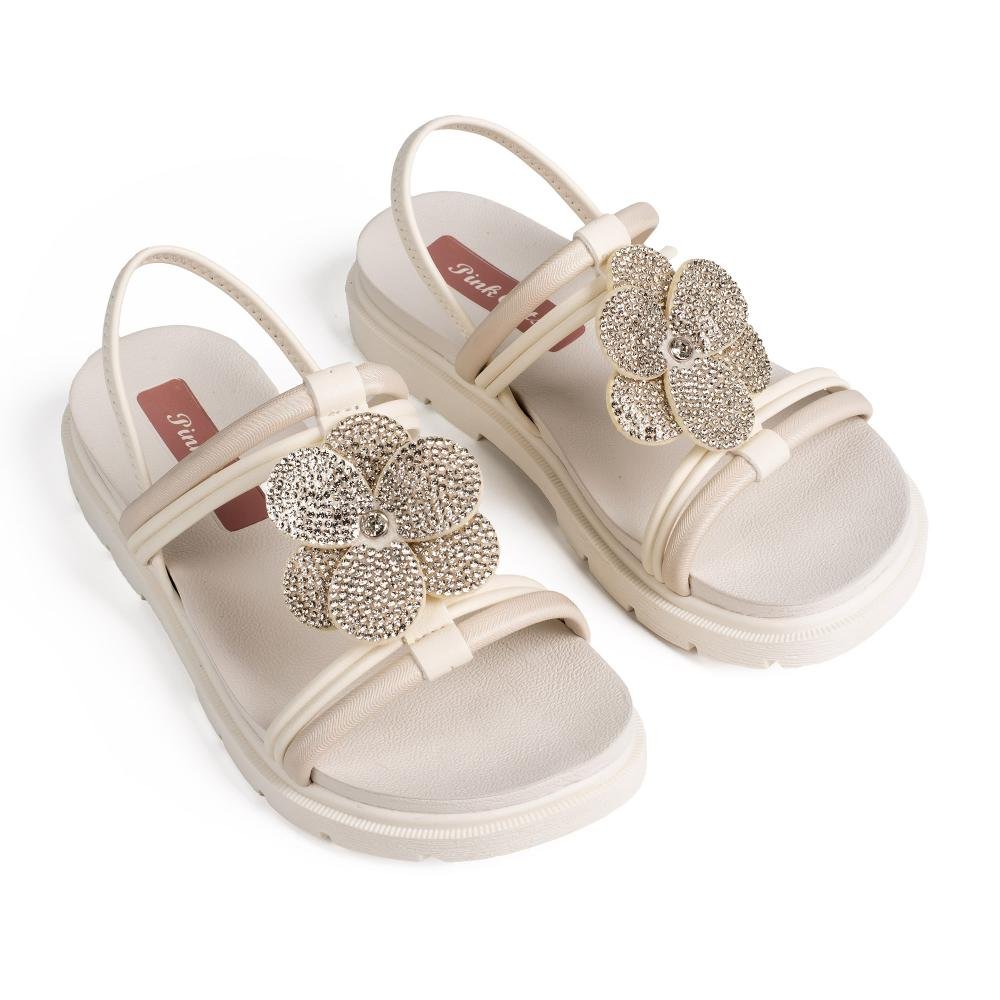 Sandália Pink Cats Infantil Flatform V6651 Bege Claro 5