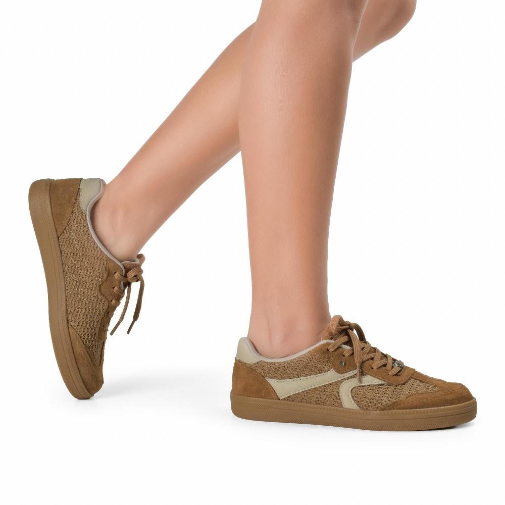 Tênis Kolosh Casual Em Couro Feminino C3911 Marrom 2