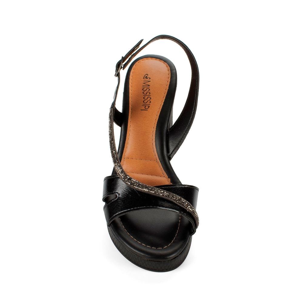 Sandália Mississipi de Salto Bloco Feminina J2431 Preto 6