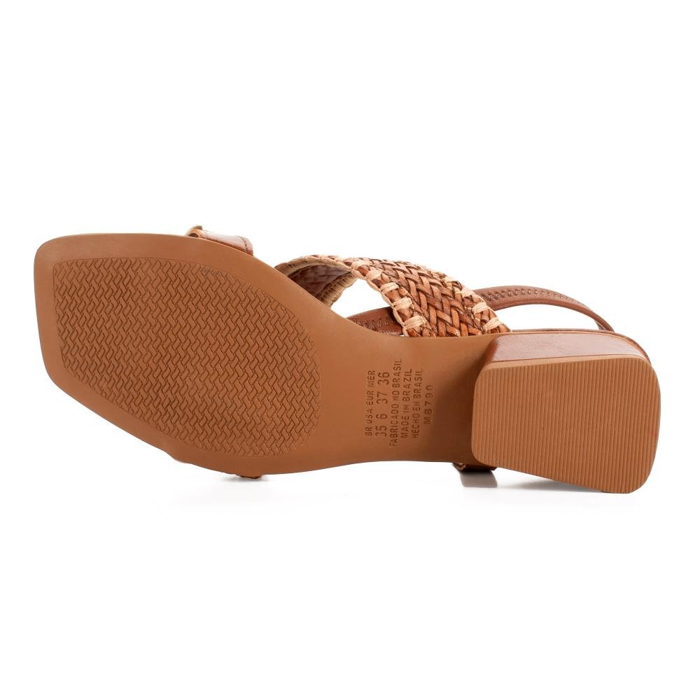 Sandália Mississipi de Salto Bloco Feminina J2082 Caramelo 4