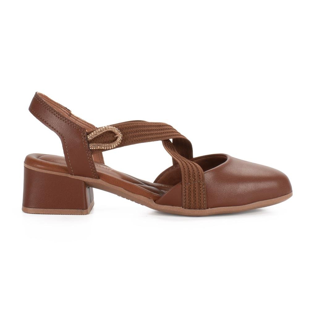 Sapato Mississipi de Salto Bloco Feminino J2221 Castanho 3