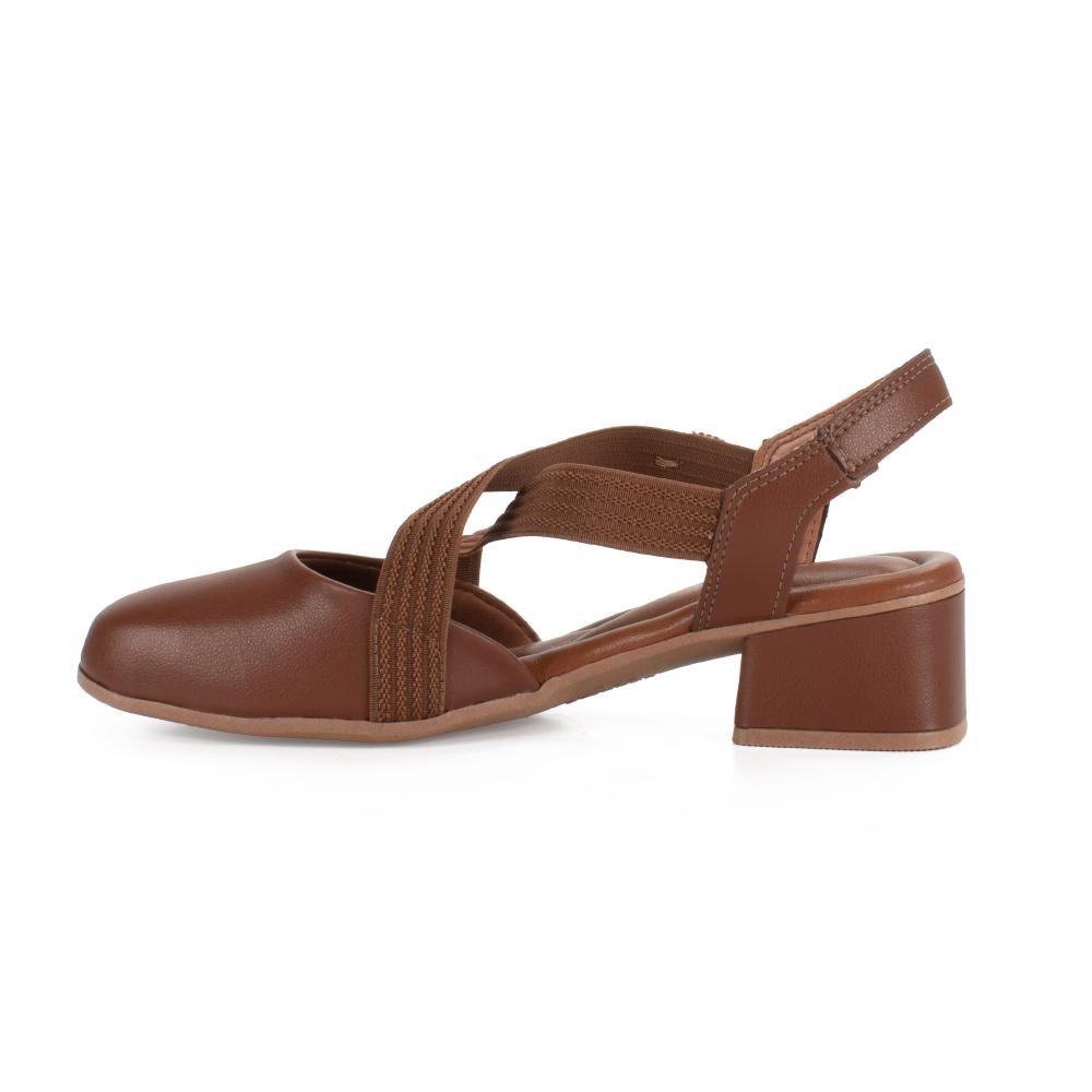 Sapato Mississipi de Salto Bloco Feminino J2221 Castanho 4