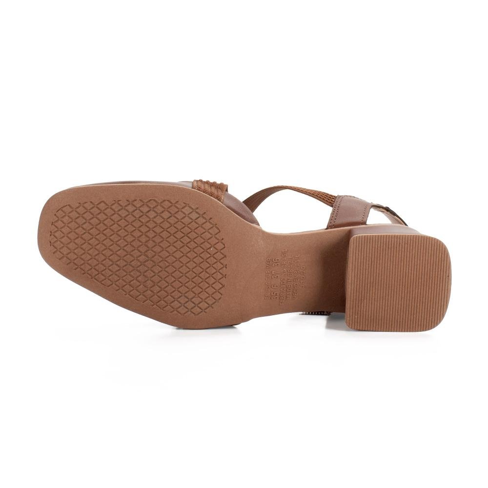 Sapato Mississipi de Salto Bloco Feminino J2221 Castanho 5