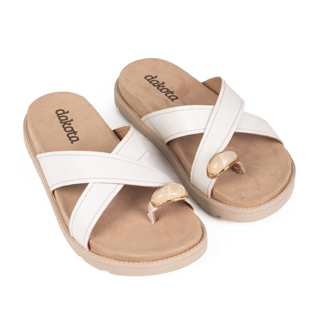 Chinelo Dakota Flatform Feminina DC031 Branco 6