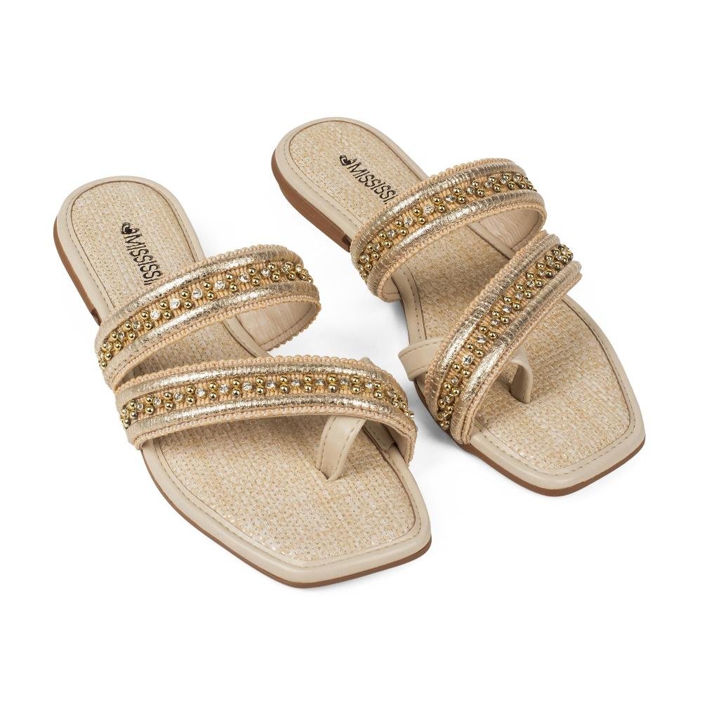 Chinelo Mississipi Feminina J2491 Bege 6