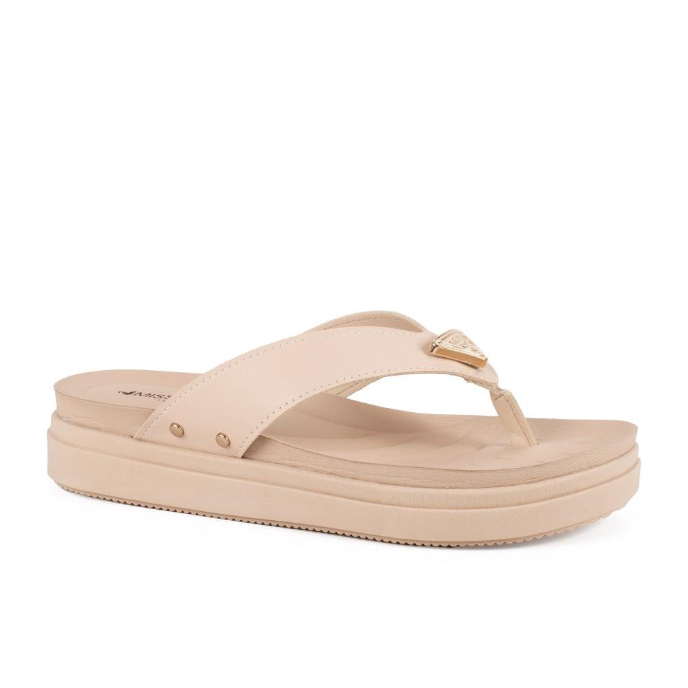Chinelo Mississipi Flatform Feminina J1991 Bege 5