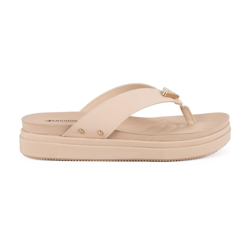 Chinelo Mississipi Flatform Feminina J1991 Bege 7