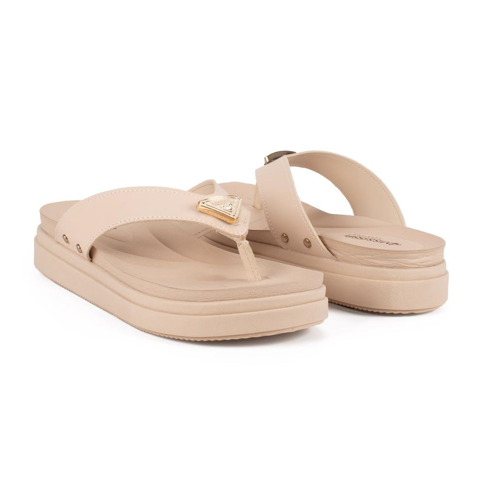 Chinelo Mississipi Flatform Feminina J1991 Bege 3