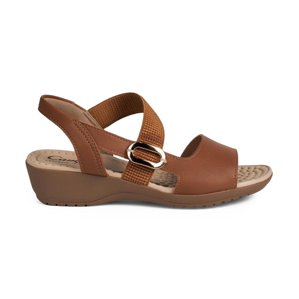 Sandália Campesí Anabela Feminina CP826 Caramelo 3