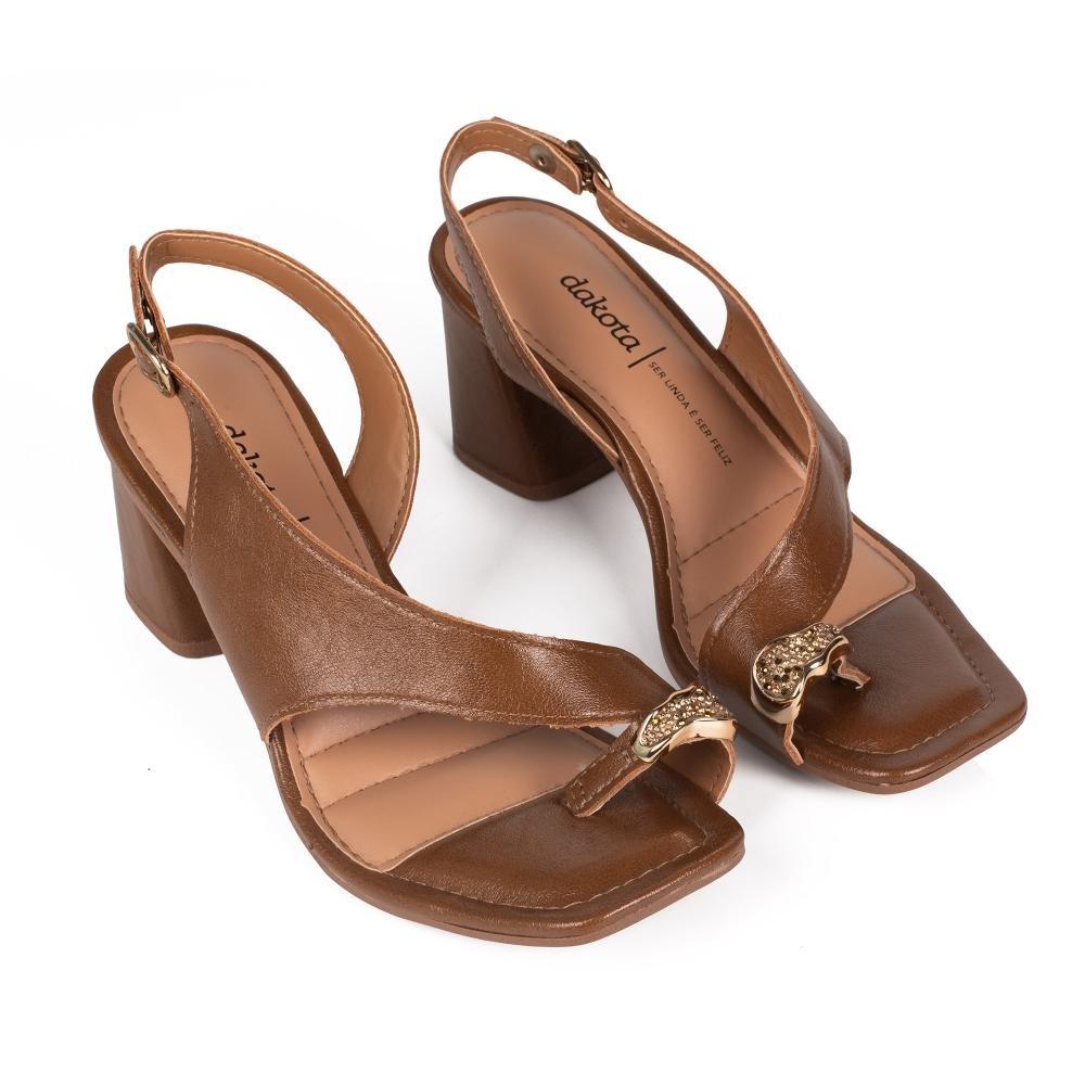 Sandália Dakota de Salto Bloco Feminina DB725 Castanho 6