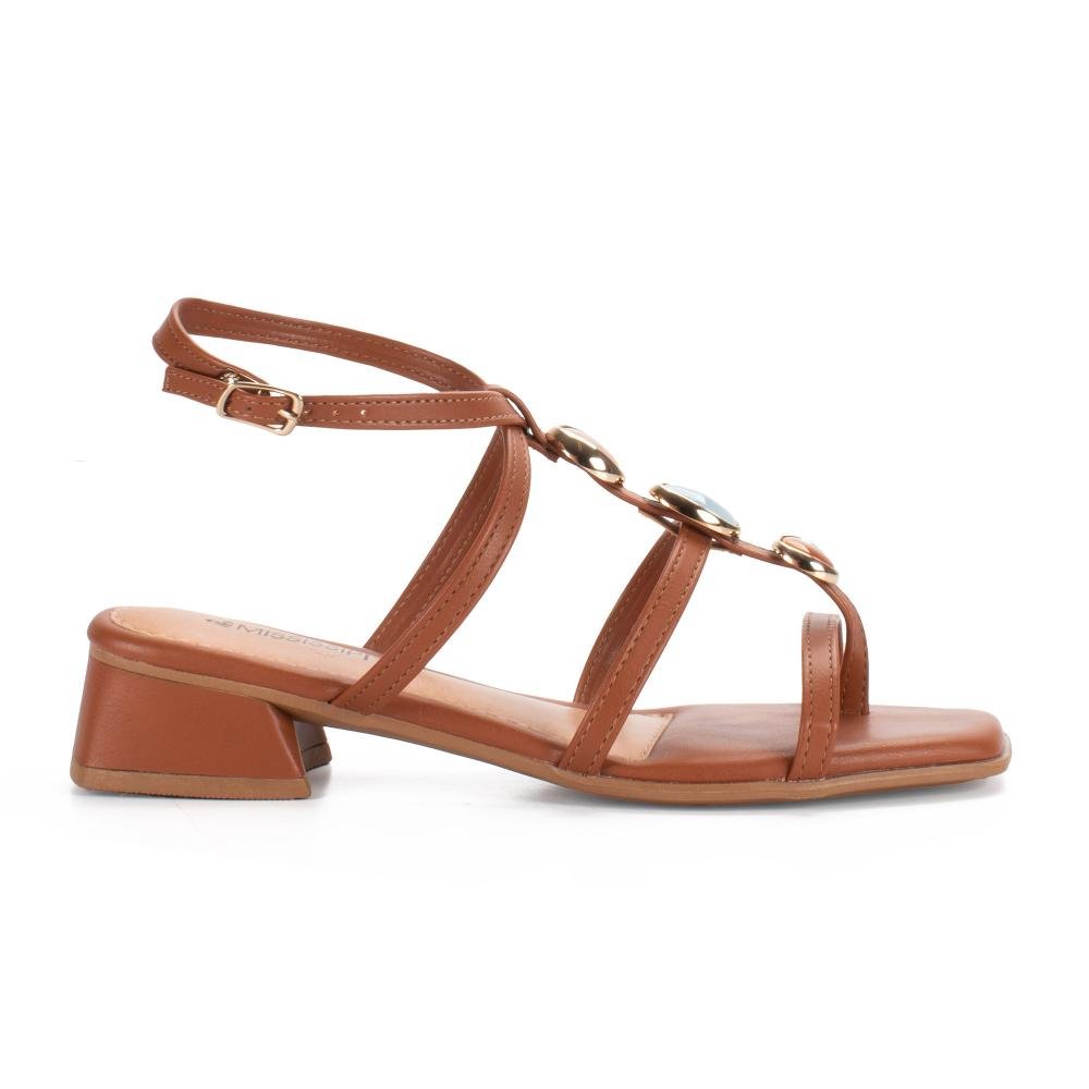 Sandália Mississipi de Salto Bloco Feminina J2303 Caramelo 3