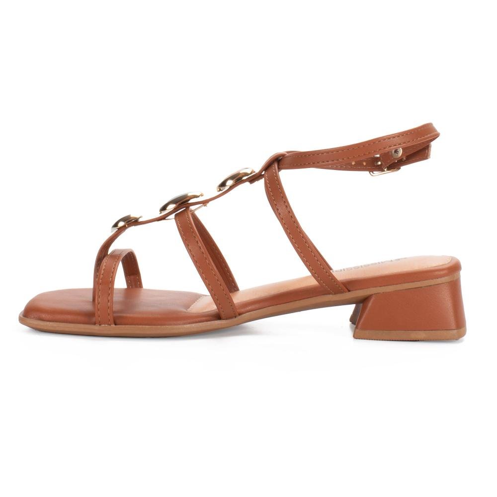 Sandália Mississipi de Salto Bloco Feminina J2303 Caramelo 4