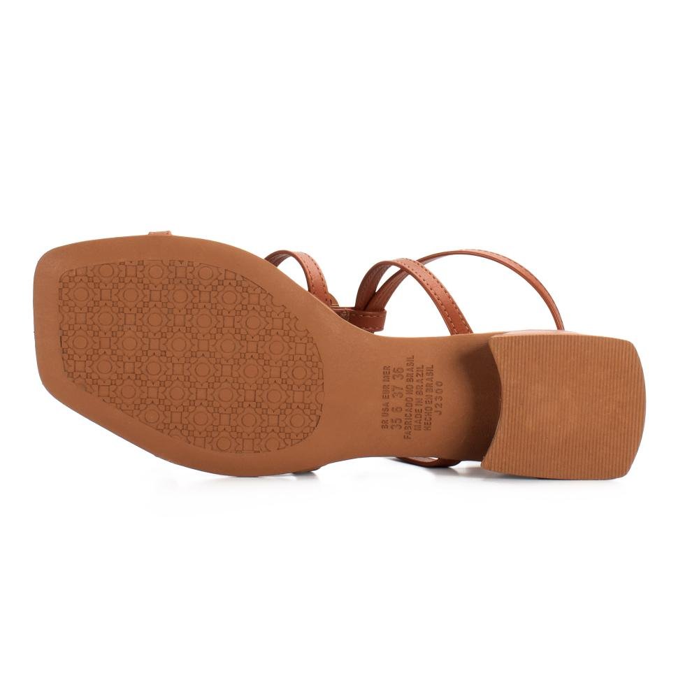 Sandália Mississipi de Salto Bloco Feminina J2303 Caramelo 5