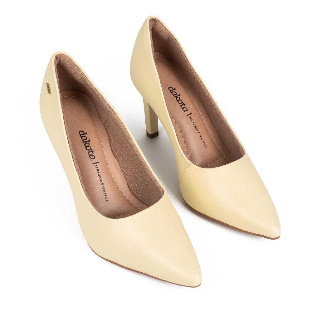 Scarpin Dakota de Salto Alto Feminino D3073 Amarelo 6