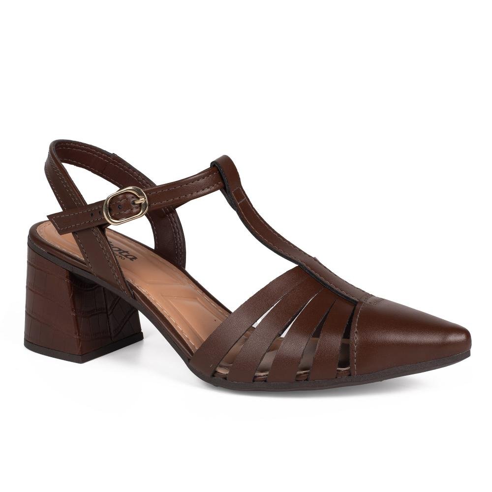 Scarpin Dakota de Salto Bloco Feminino D2353 Café 2