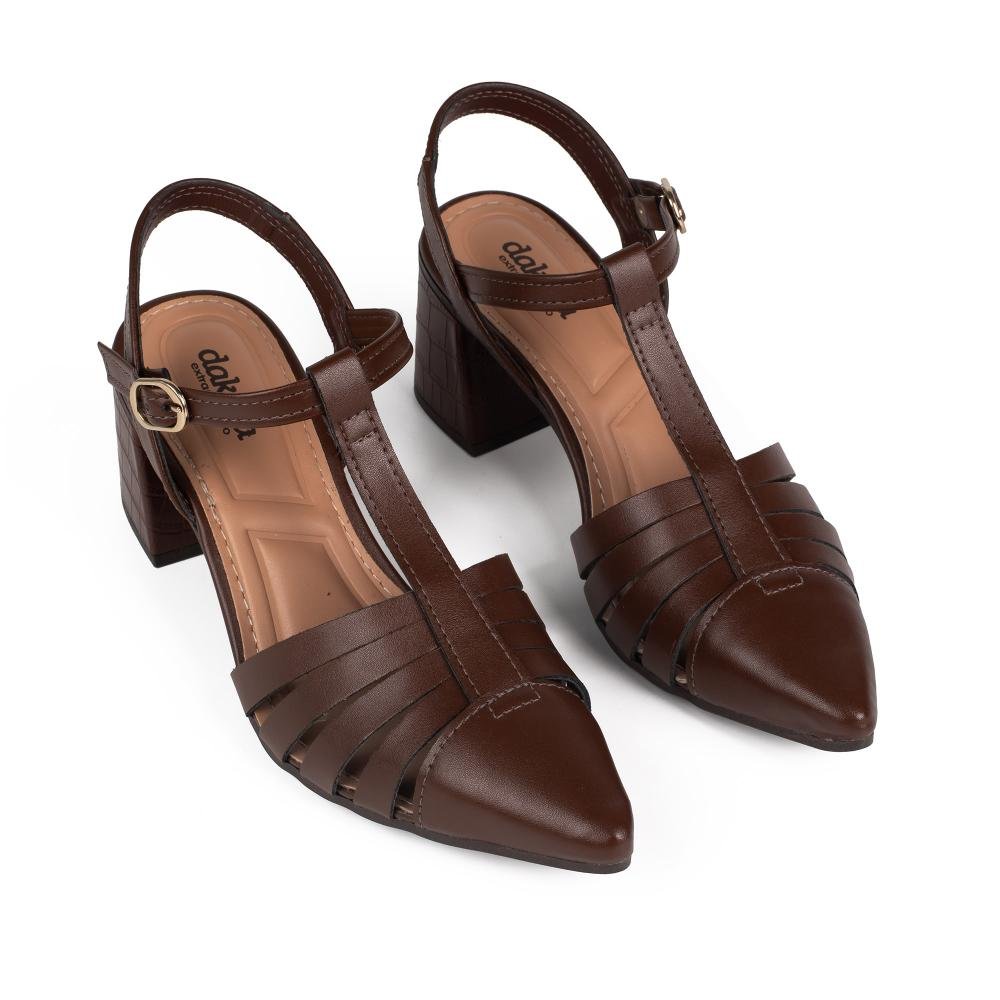 Scarpin Dakota de Salto Bloco Feminino D2353 Café 7