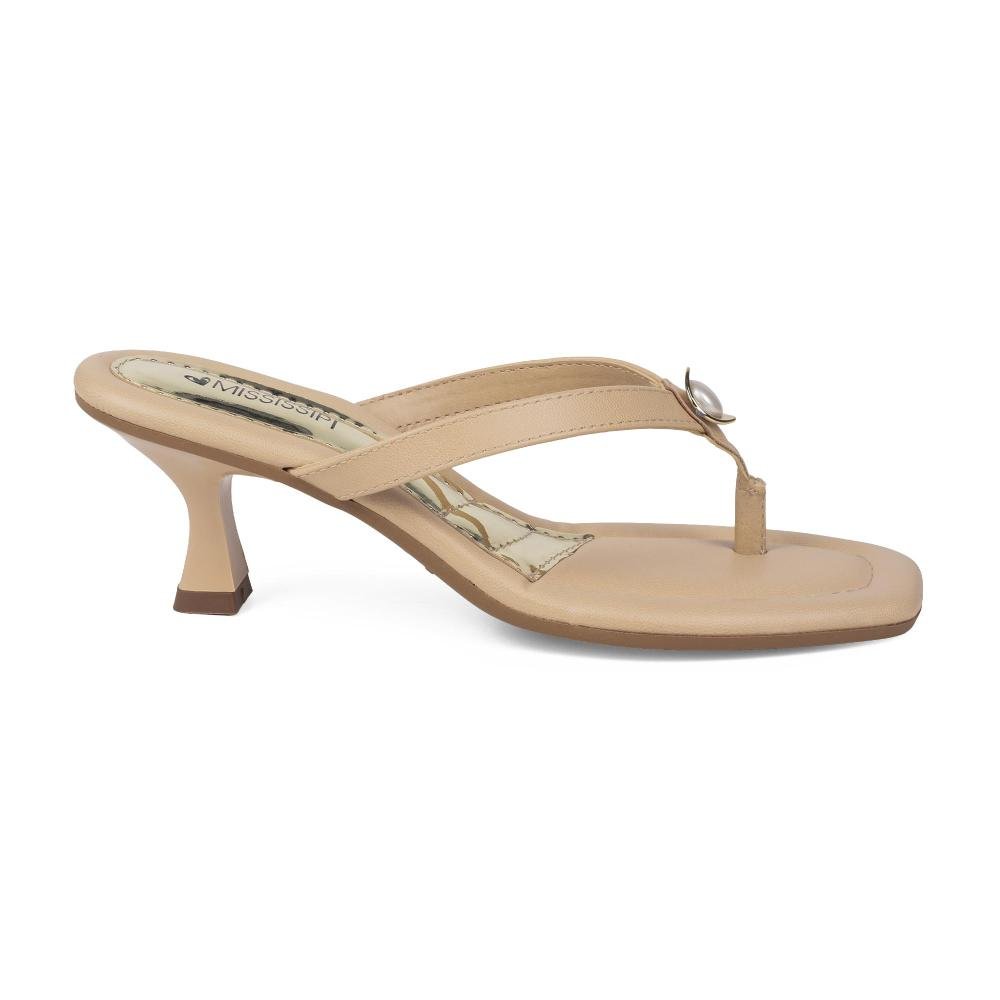 Tamanco Mississipi de Salto Alto Feminino J2531 Bege 3