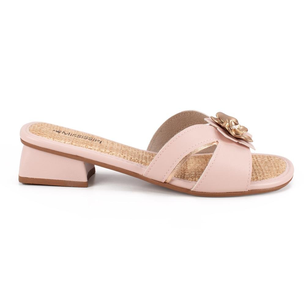 Tamanco Mississipi de Salto Bloco Feminino J2311 Rosa 3
