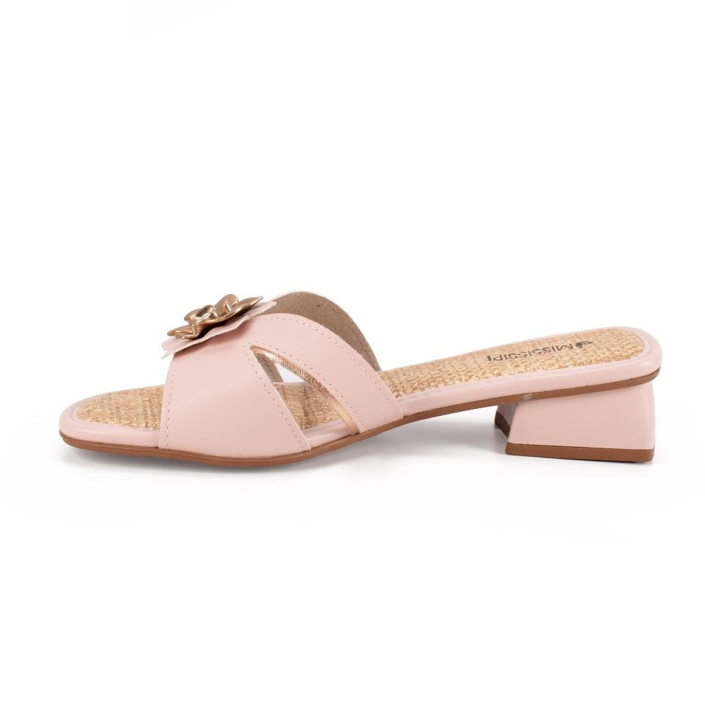 Tamanco Mississipi de Salto Bloco Feminino J2311 Rosa 4