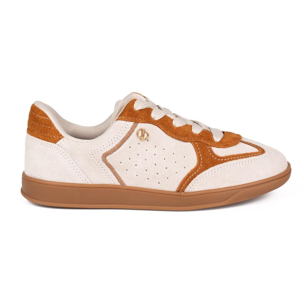 Tênis Dakota Casual Em Couro Feminino D2974 Bege 3