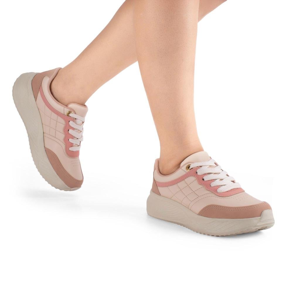 Tênis Mississipi Jogging Feminino J2621 Bege 2